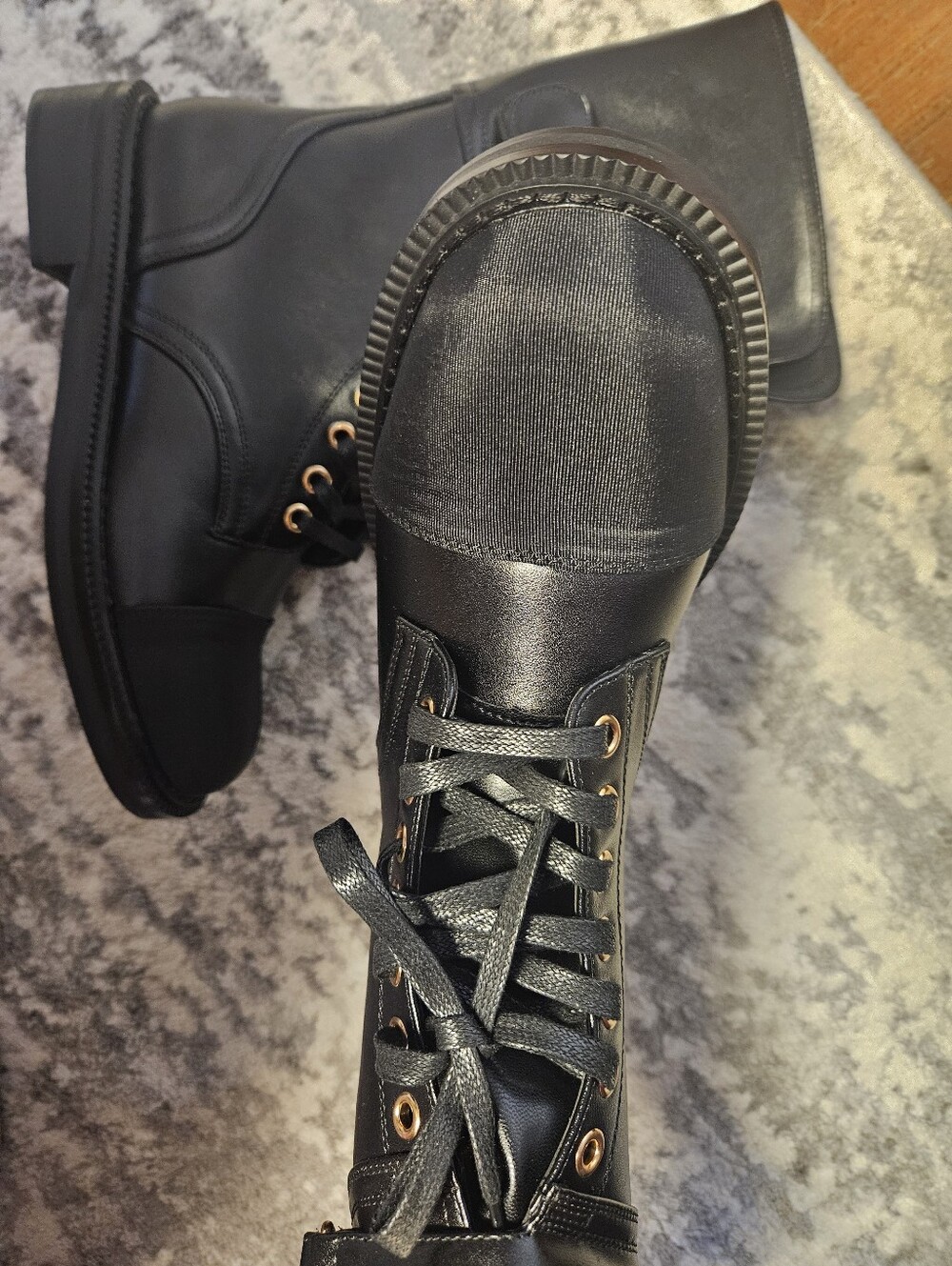 Lux Black Rubber-Soled Leather Boots NEW - Picture 3 of 7